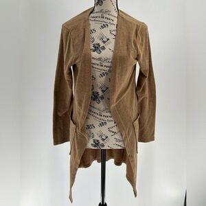 Breathable Yelete Open Front Camel Tan Cardigan with Pockets Size Medium